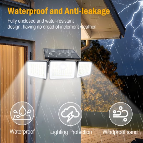 Daphino solar lights outdoor （3pcs-remote）